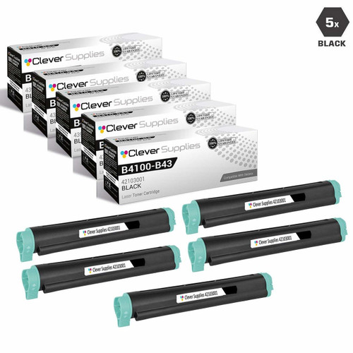 Compatible Okidata B4250 Laser Toner Cartridges Black 5 Pack