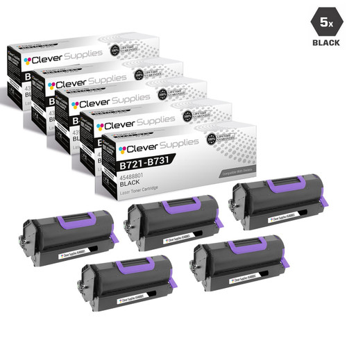 Compatible Okidata B721 Laser Toner Cartridges Black 5 Pack