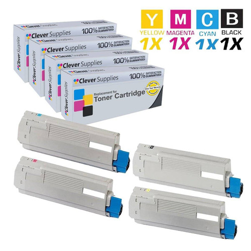 Compatible Okidata C6000N Premium Quality Laser Toner Cartridges 4 Color Set