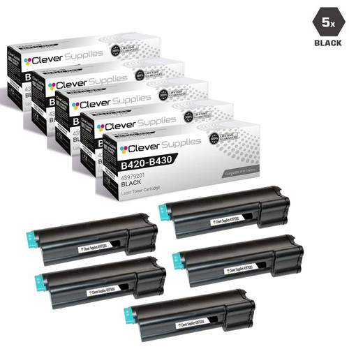 Compatible Okidata MB460 MFP Laser Toner Cartridges Black 5 Pack