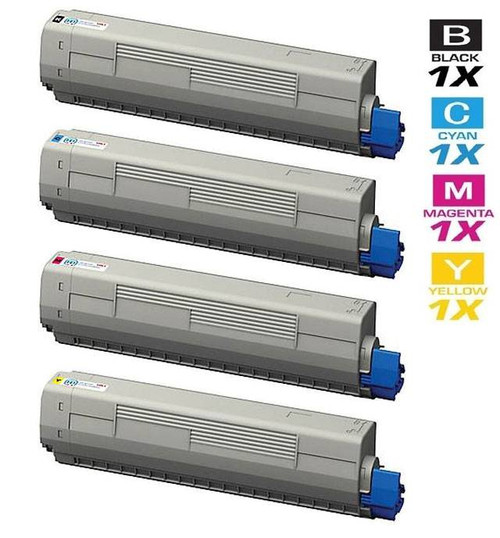 Compatible Okidata MC837DNC Premium Quality Laser Toner Cartridges 4 Color Set