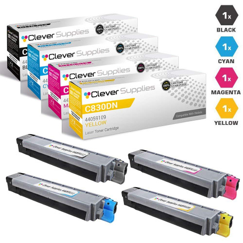 Compatible Okidata C830DTN Premium Quality Laser Toner Cartridges 4 Color Set