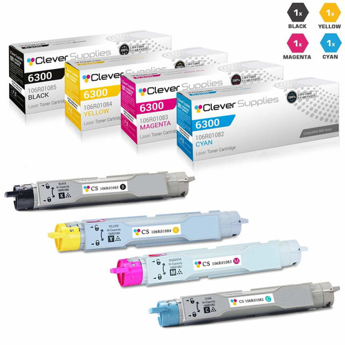 Compatible Xerox Phaser 6300N Premium Quality Laser Toner Cartridges High Yield 4 Color Set