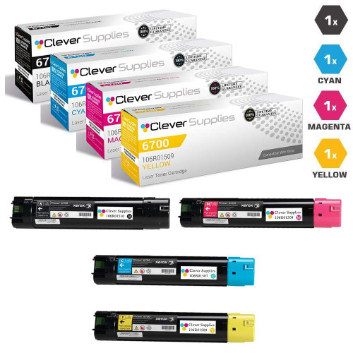 Compatible Xerox Phaser 6700DX Premium Quality Laser Toner Cartridges High Yield 4 Color Set