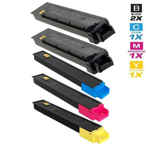 Compatible Kyocera Mita TK-8327 Laser Toner Cartridges 2 Black and CMY - 5 Color Set (1T02NP0US0/ 1T02NPCUS0/ 1T02NPBUS0/ 1T02NPAUS0)