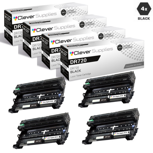 Compatible Brother TN720 Laser Toner Cartridge Black 4 Pack