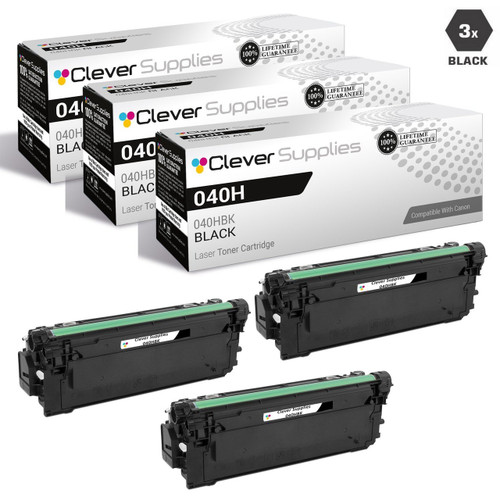 Compatible Canon 040H Toner Cartridges Black 3 Pack (040HBK)