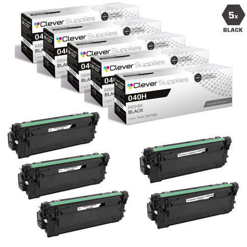 Compatible Canon 040H Toner Cartridges Black 5 Pack (040HBK)