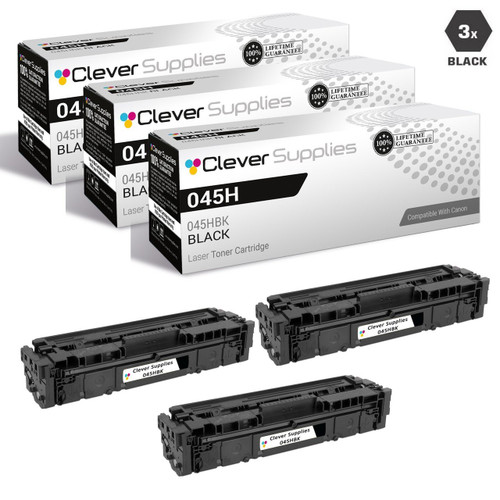 Compatible Canon 045H Toner Cartridges Black 3 Pack (045HBK)