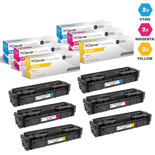 Compatible Canon 045H Toner Cartridges 6 Color Set (045HY, 045HM, 045HC)