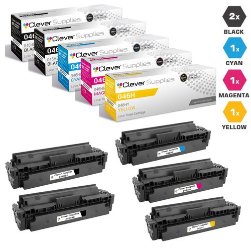 Compatible Canon 046H Toner Cartridges 5 Color Set (046HBK, 046HY, 046HM, 046HC)