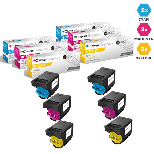 Compatible Canon GPR-23, GPR23 Toner Cartridges 6 Color Set (GPR-23Y, GPR-23M, GPR-23C)