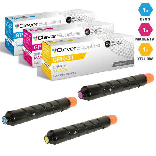 Compatible Canon GPR-31, GPR31 Toner Cartridges 3 Color Set (GPR-31Y, GPR-31M, GPR-31C)