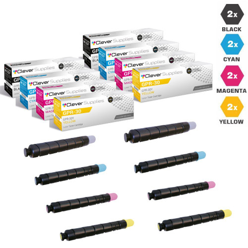 Compatible Canon GPR-30, GPR30 Toner Cartridges 8 Color Set (GPR-30BK, GPR-30Y, GPR-30M, GPR-30C)