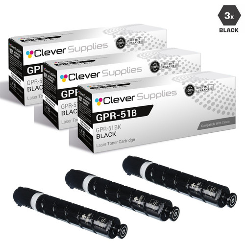 Compatible Canon GPR-51, GPR51 Toner Cartridges Black 3 Pack (GPR-51BK)