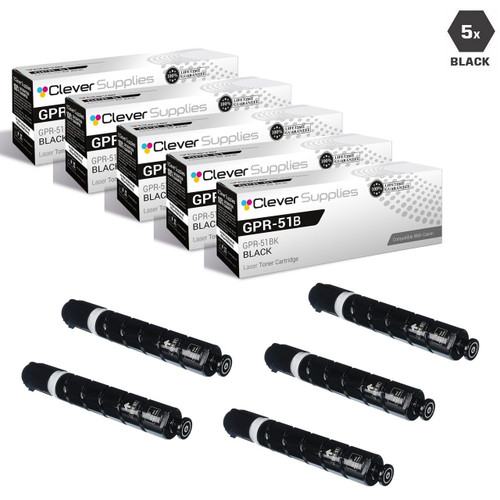 Compatible Canon GPR-51, GPR51 Toner Cartridges Black 5 Pack (GPR-51BK)