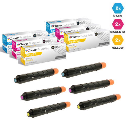 Compatible Canon GPR-53, GPR53 Toner Cartridges 6 Color Set (GPR-53Y, GPR-53M, GPR-53C)