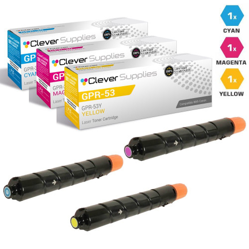 Compatible Canon GPR-53, GPR53 Toner Cartridges 3 Color Set (GPR-53Y, GPR-53M, GPR-53C)