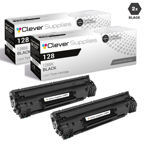 Compatible Canon 128 Toner Cartridges Black 2 Pack (128BK)