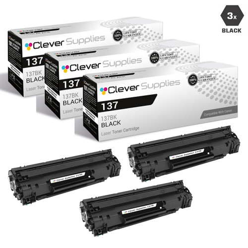 Compatible Canon 137 Toner Cartridges Black 3 Pack (137BK)