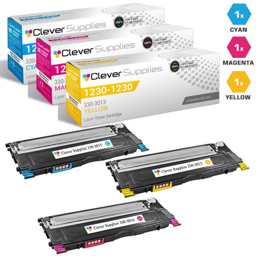 Compatible Dell 1230 Toner Cartridges 3 Color Set (330-3015, 330-3014, 330-3013)