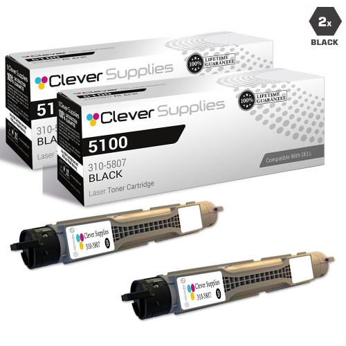 Compatible Dell 5100 Toner Cartridges Black 2 Pack (310-5807)