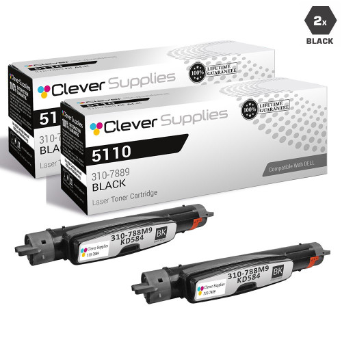 Compatible Dell 5110 Toner Cartridges Black 2 Pack (310-7889)