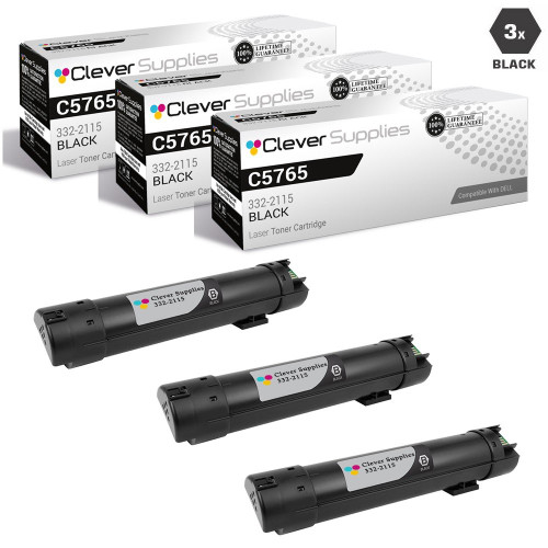 Compatible Dell C5765DN Toner Cartridges Black 3 Pack (332-2115)