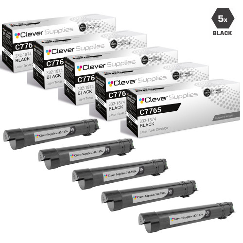 Compatible Dell C7765DN Toner Cartridges Black 5 Pack (332-1874)