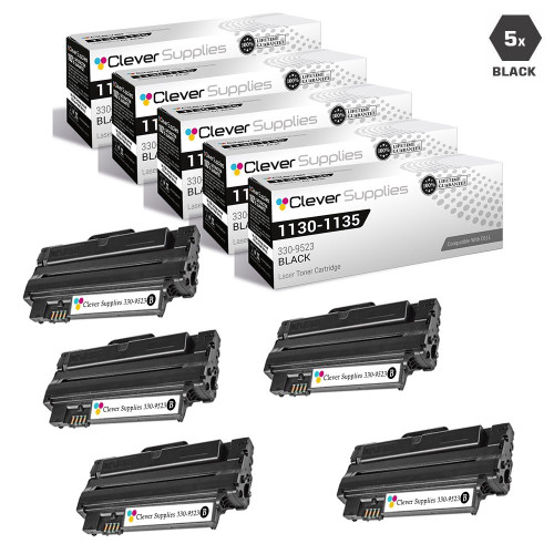 Compatible Dell 1130 Toner Cartridges Black 5 Pack (330-9523)