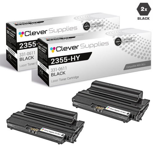 Compatible Dell 2355-HY Toner Cartridges Black 2 Pack (331-0611)