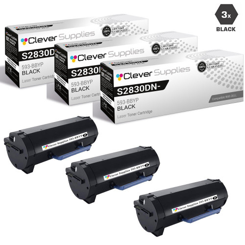 Compatible Dell S2830DN-HY Toner Cartridges Black 3 Pack (593-BBYP)