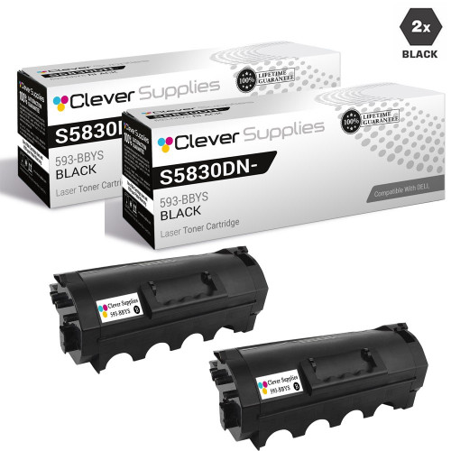 Compatible Dell S5830DN-HY Toner Cartridges Black 2 Pack (593-BBYS)