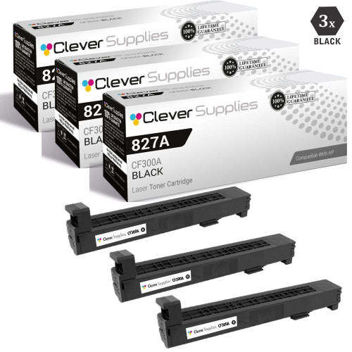CS Compatible Replacement for HP 827A Toner Cartridges 3 Black Set (CF300A)