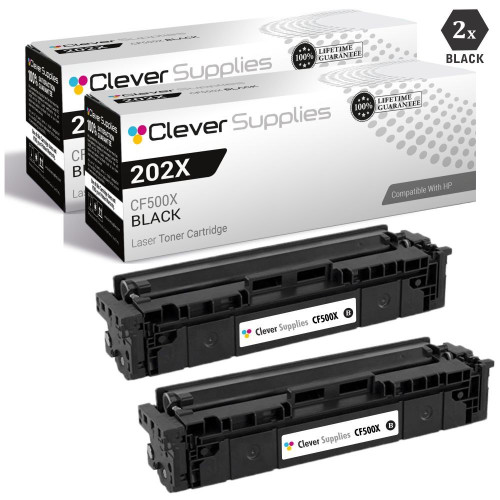 CS Compatible Replacement for HP 202X Toner Cartridges 2 Black Set (CF500X)