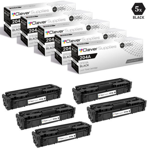 CS Compatible Replacement for HP 204A Toner Cartridges 5 Black Set (CF510A)