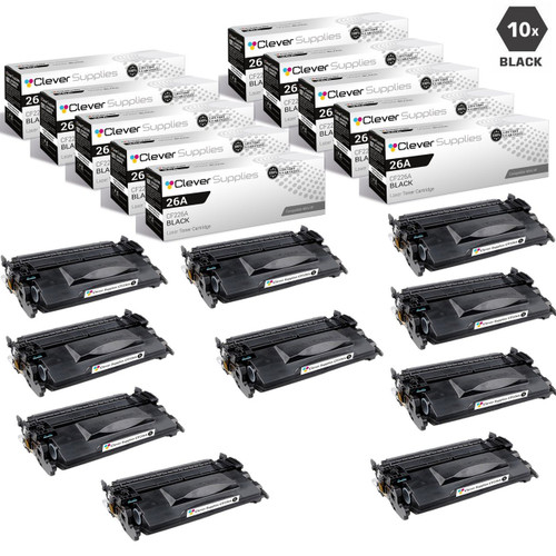 CS Compatible Replacement for HP 26A-MICR Toner Cartridges Black 10 Pack (CF226A)