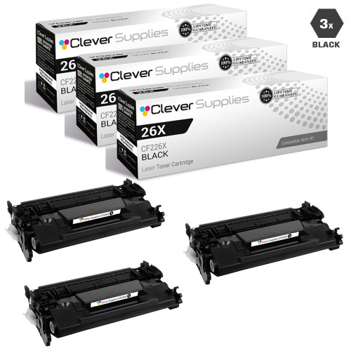 CS Compatible Replacement for HP 26X-MICR Toner Cartridges Black 3 Pack (CF226X)
