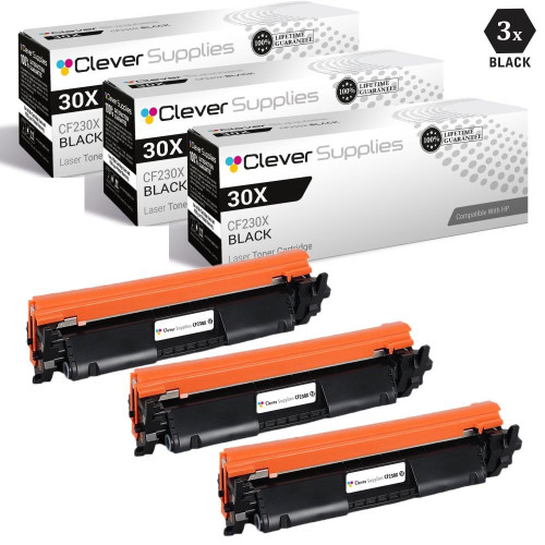 CS Compatible Replacement for HP 30X Toner Cartridges Black 3 Pack (CF230X)