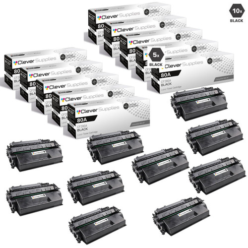 CS Compatible Replacement for HP 80A Toner Cartridges Black 10 Pack (CF280A)