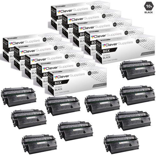 CS Compatible Replacement for HP 80X Toner Cartridges Black 10 Pack (CF280X)