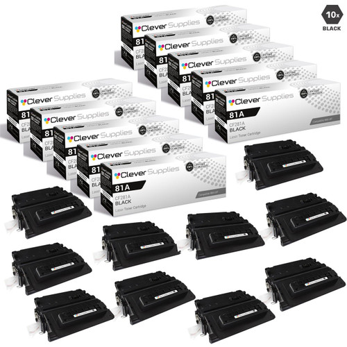 CS Compatible Replacement for HP 81A-MICR Toner Cartridges Black 10 Pack (CF281A)