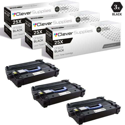 CS Compatible Replacement for HP 25X Toner Cartridges Black 3 Pack (CF325X)
