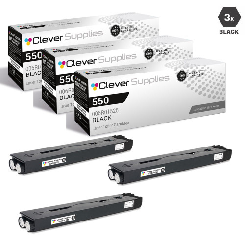 Compatible Xerox 550 Toner Cartridges Black 3 Pack (006R01525)