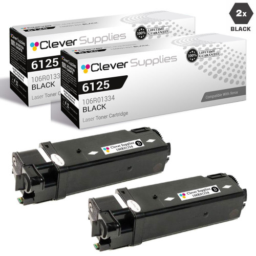 Compatible Xerox 6125 Toner Cartridges Black 2 Pack (106R01334)