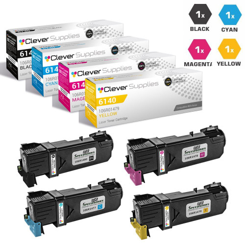 Compatible Xerox 6140 Toner Cartridges 4 Color Set (106R01480, 106R01477, 106R01478, 106R01479)