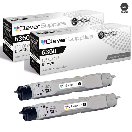 Compatible Xerox 6360 Toner Cartridges Black 2 Pack (106R01217)