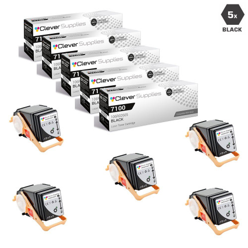 Compatible Xerox 7100 Toner Cartridges Black 5 Pack (106R02605)