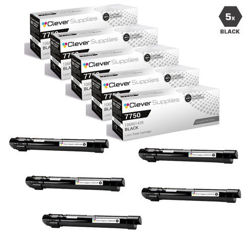 Compatible Xerox 7750 Toner Cartridges Black 5 Pack (106R01439)