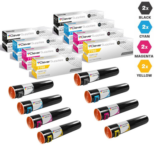 Compatible Xerox 7760 Toner Cartridges 8 Color set (106R01163, 106R01160, 106R01161, 106R01162)